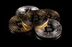 An artist's rendering of bitcoin